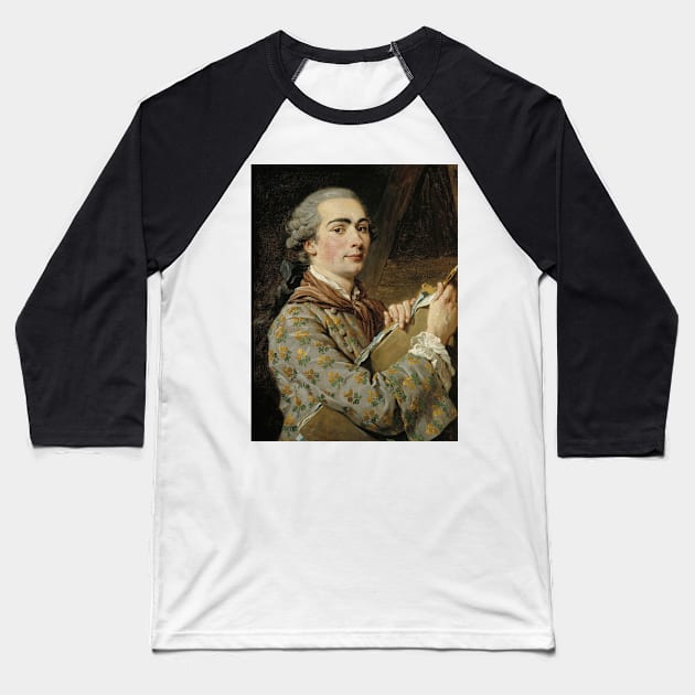 Self-Portrait by Louis-Jean-Francois Lagrenee Baseball T-Shirt by Classic Art Stall